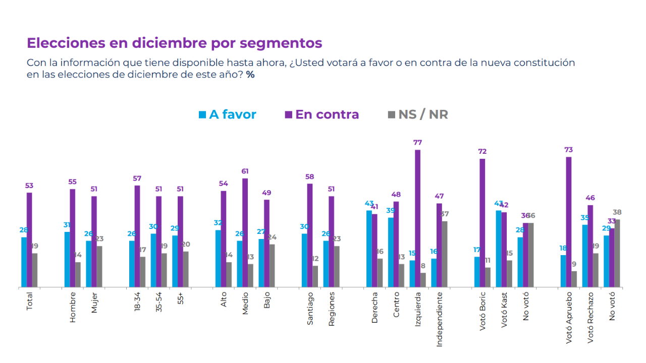 [Confidencial] Quiénes son los electores que están por el “A favor”, según Cadem