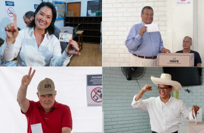 Perú: Keiko Fujimori lidera conteo de votos, mientras López Aliaga (derecha) y Nieto (centro) compiten por el segundo lugar